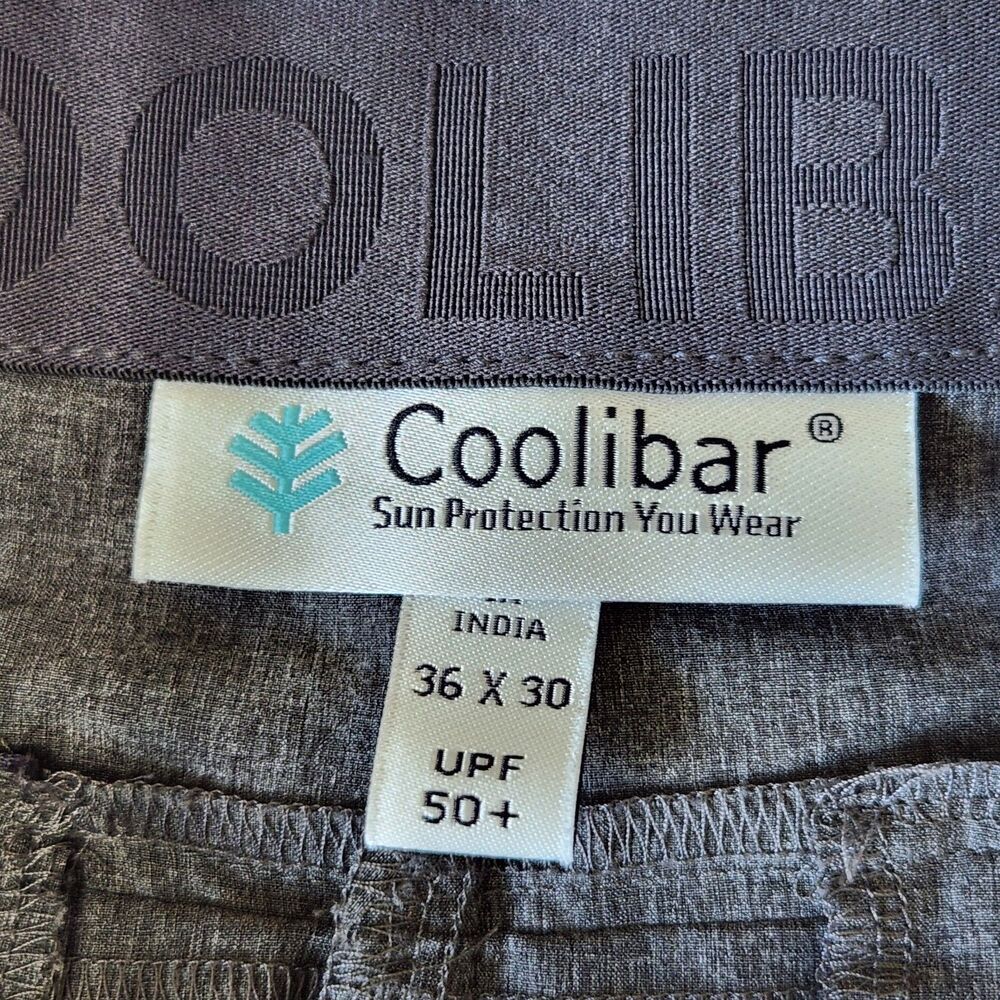 Coolibar men's Sun Protection Avalos Travel Pants Heather Gray size 36 x 30 - Picture 2 of 10